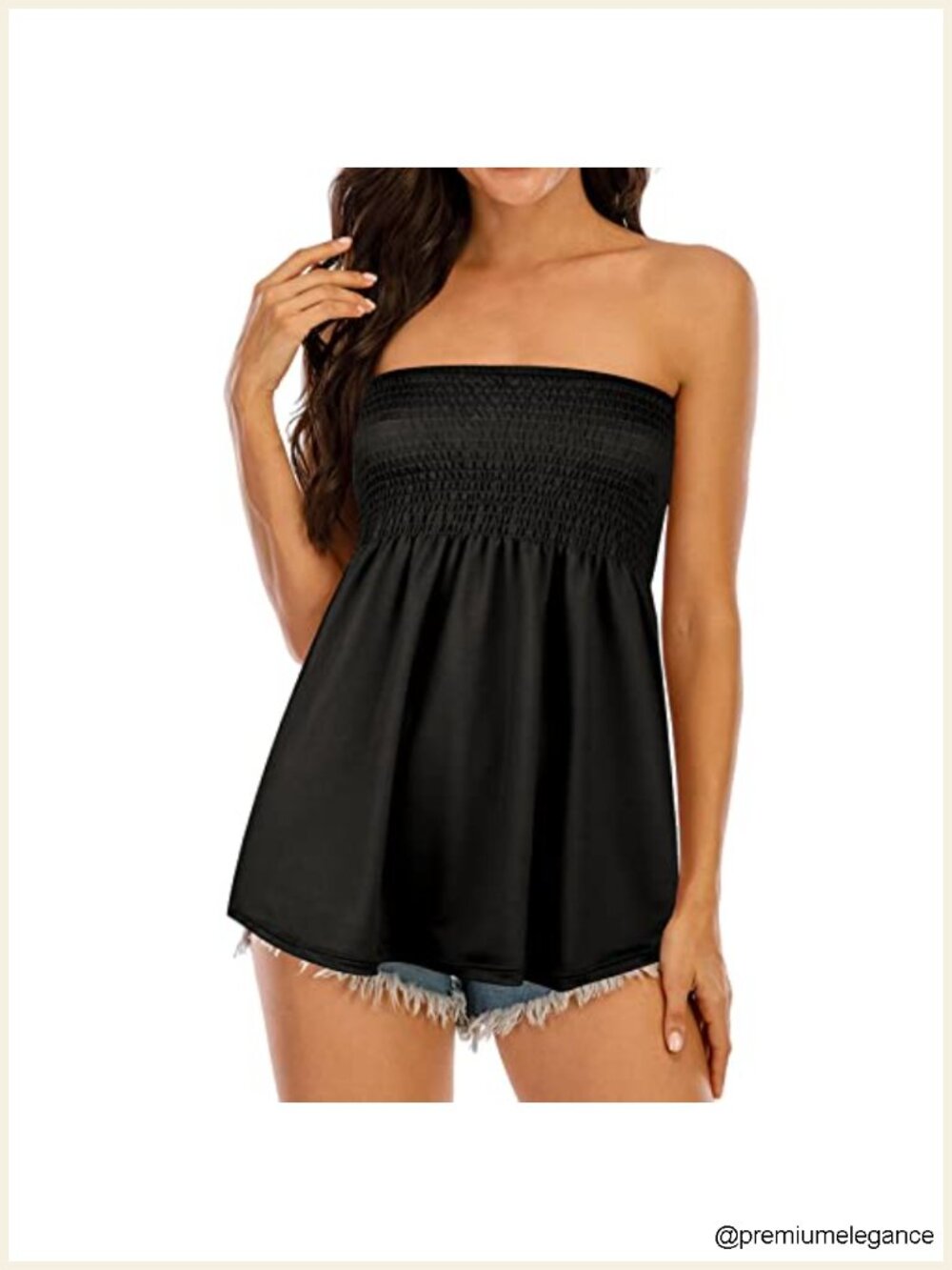 Strapless Smocked Tube Top for Women Summer Sexy Camisole